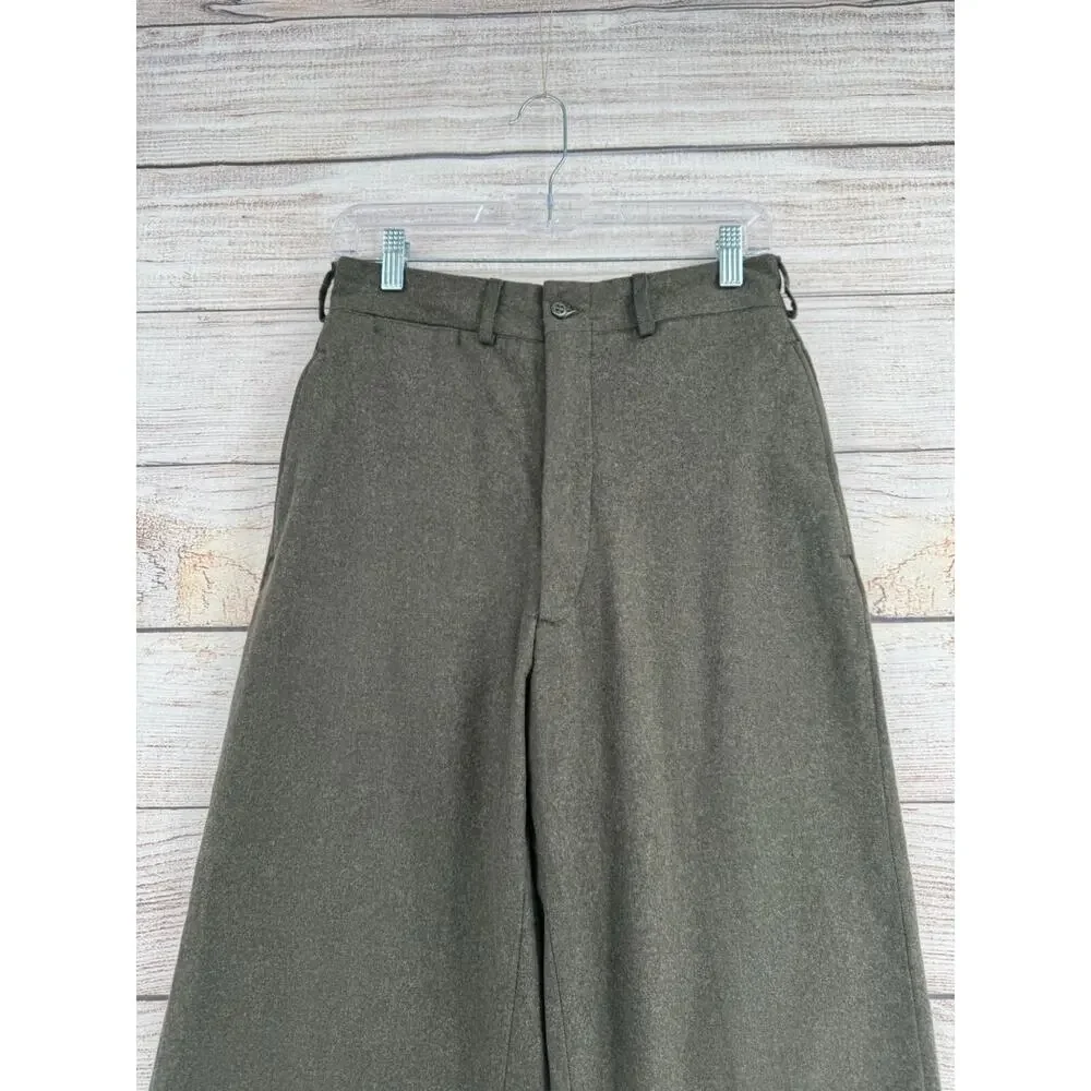 Vintage 50's 1957 US Army Wool‎ Trousers Men's 27x30 Kersey Green